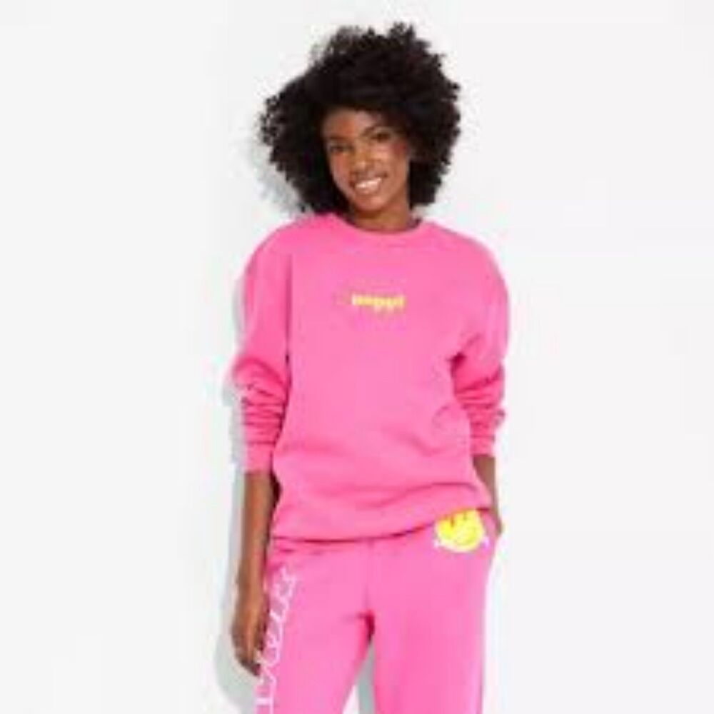 Adult Poppi Forever Icon Graphic Sweatshirt - Pink - XL